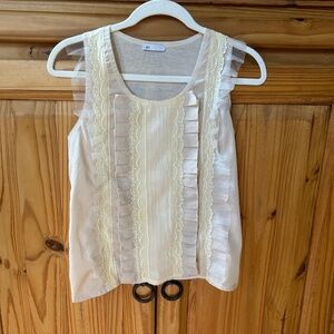 Ju's Top Sleeveless Cream Women's‎ Size XS